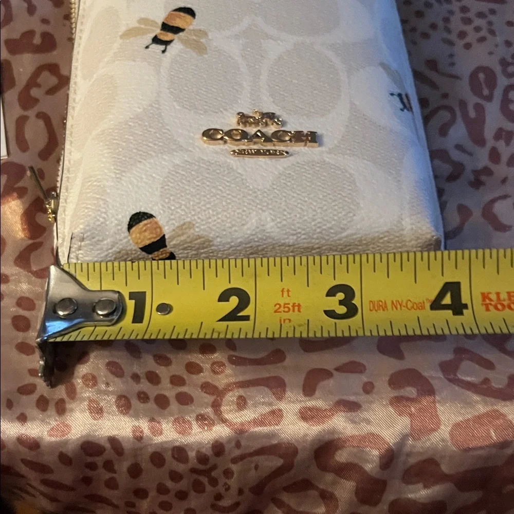 Coach White Bee Print Crossbody Phone Pouch